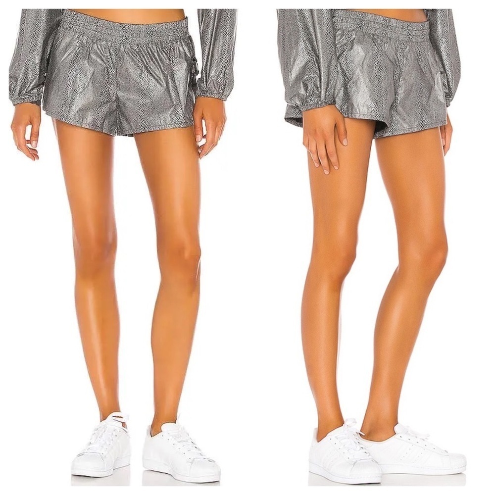 FP MOVEMENT Diamond Back Reflective Short in Black Combo Snakeskin Print, XS